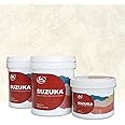 SUZUKA Strato Texture Limewash Effect Matte Wall Paint - Lime Wash Plaster, Venetian Interior Paint - Primer and Wax Top Coat included - Dove White