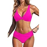 Yonique Women Two Piece Swimsuit - Knot Twist Bikini Set V Cut Bathing Suit 2026 Teen Bikini