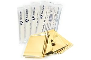 K Kingstar Emergency Blankets (4 Packs, 83" L x 62" W) Large Gold Mylar Thermal Blankets for Survival and Protection,Space Blanket Survival Kits Camping Blanket, Ideal for Outdoors, Hiking, Survival