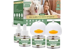 AutumnNest Dog Pheromone Diffuser Kit, Pet Diffuser Kit (2 Plug-in + 4 Packs 48ml Refill) for Stress Support, Helps Reduce Ba