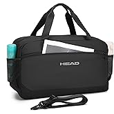 HEAD 40L Waterproof Travel Duffel Bag for Men, Large Sport Gym Bags for Fitness/Weekender Overnight, Lightweight Luggage Shoulder Bag for Business/Workout/Trip, Black