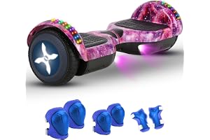 Hoverboard Adulto e Infantil com 350W, Overboard com Bluetooth e Luzes LED | Overboard Todo Terreno com Rodas Largas 6.5", Ho
