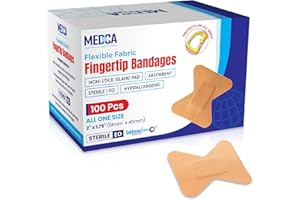 Flexible Fabric Bandages - Flex Fabric Adhesive Bandages Finger-Tip Bandages for Finger Care and to Protect Wounds from Infec