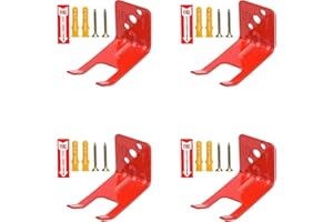 4-Pack Universal Fire Extinguisher Bracket & Wall Mount - Heavy Duty Fork Style Holder for 5-13 lbs Dry Chemical/Water Exting