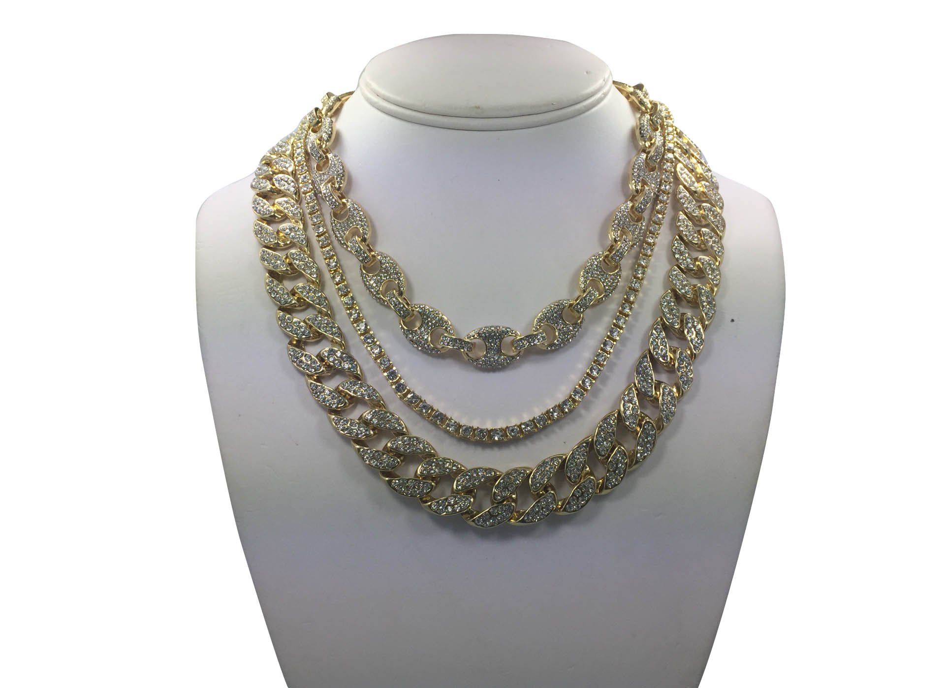 CZ Tennis Choker Chain Set Necklace 