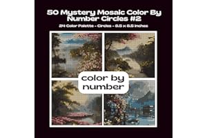 50 Mystery Mosaic Color By Number Circles #2: Color Quest Color By Number Coloring Book For Teens & Adults