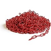 Montour Line Plastic Chain Safety Barrier, Lightweight, Crowd Control Red 2 Inch 500 Foot Long