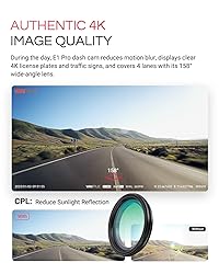Vantrue E1 Pro 4K Mini Dash Cam Front, STARVIS 2