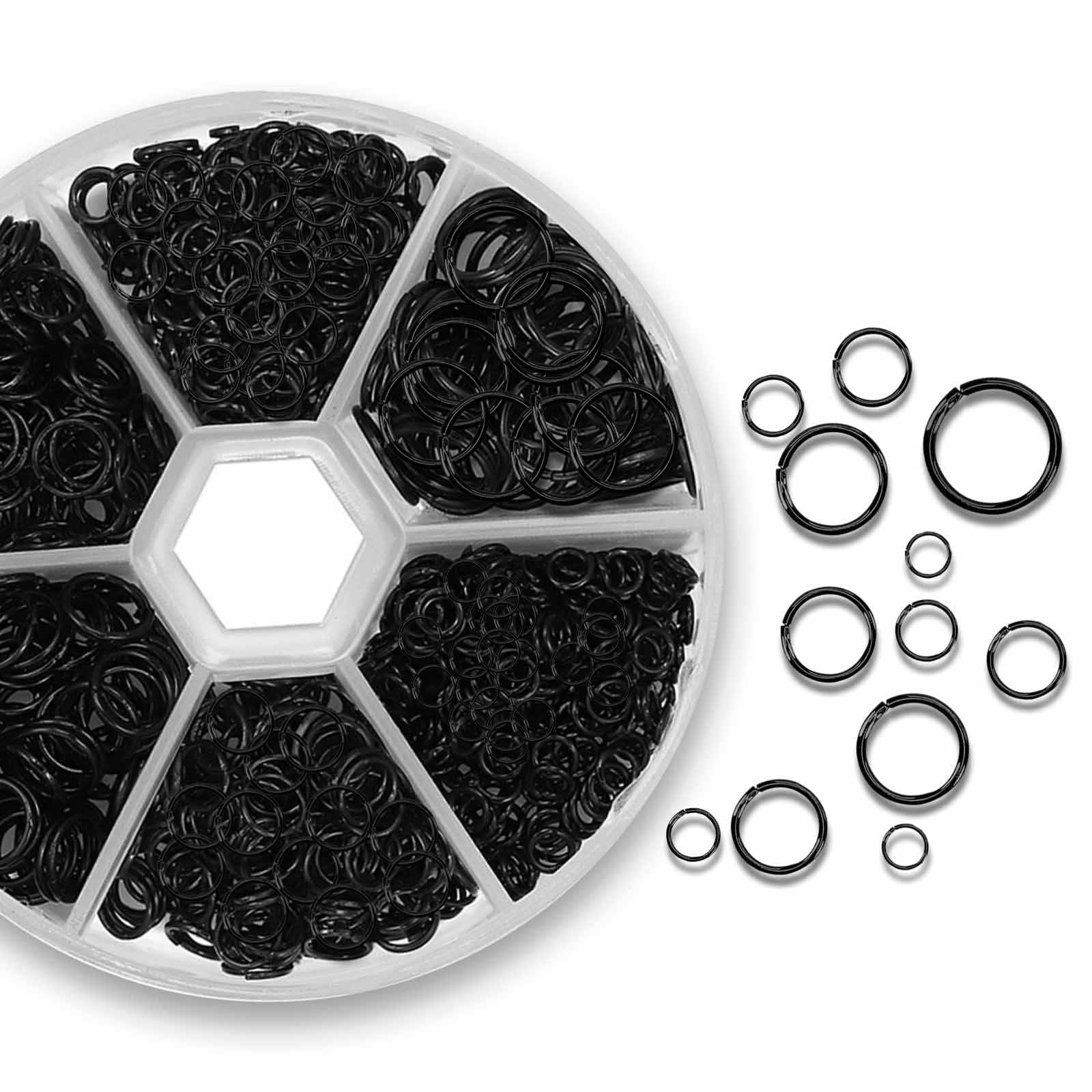 Photo 1 of 1100Pcs Open Jump Rings, Black Jump Rings Set 304 Stainless-Steel O Ring Connectors Open Ring for Bracelet Earrings Necklace Jewelry Making (4/5/6/7/8/10mm)…