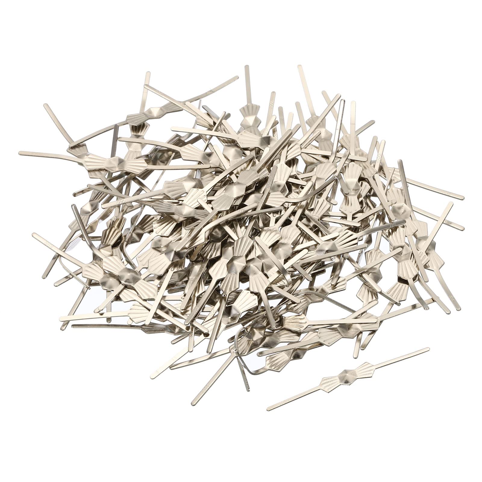 PATIKIL Chandelier Connector Clip, 100 Pack 45mm/1.8" Length Chandelier Bowtie Pin Replacement for Fastening Crystals Lamp Ceiling Light Parts, Silver