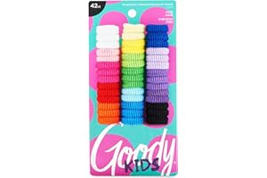 Goody Kids Ouchless Tiny Terry Ponytailers , Assorted Colors - Pain-Free Hair Accessories for Women, Girls, Babies and Teens - Perfect for Long Lasting Braids, Ponytails and More, 42 Count (Pack of 1)