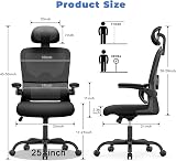 Naspaluro Ergonomic Office Chair High Back Headrest Flip-Up Armrests Black view 2