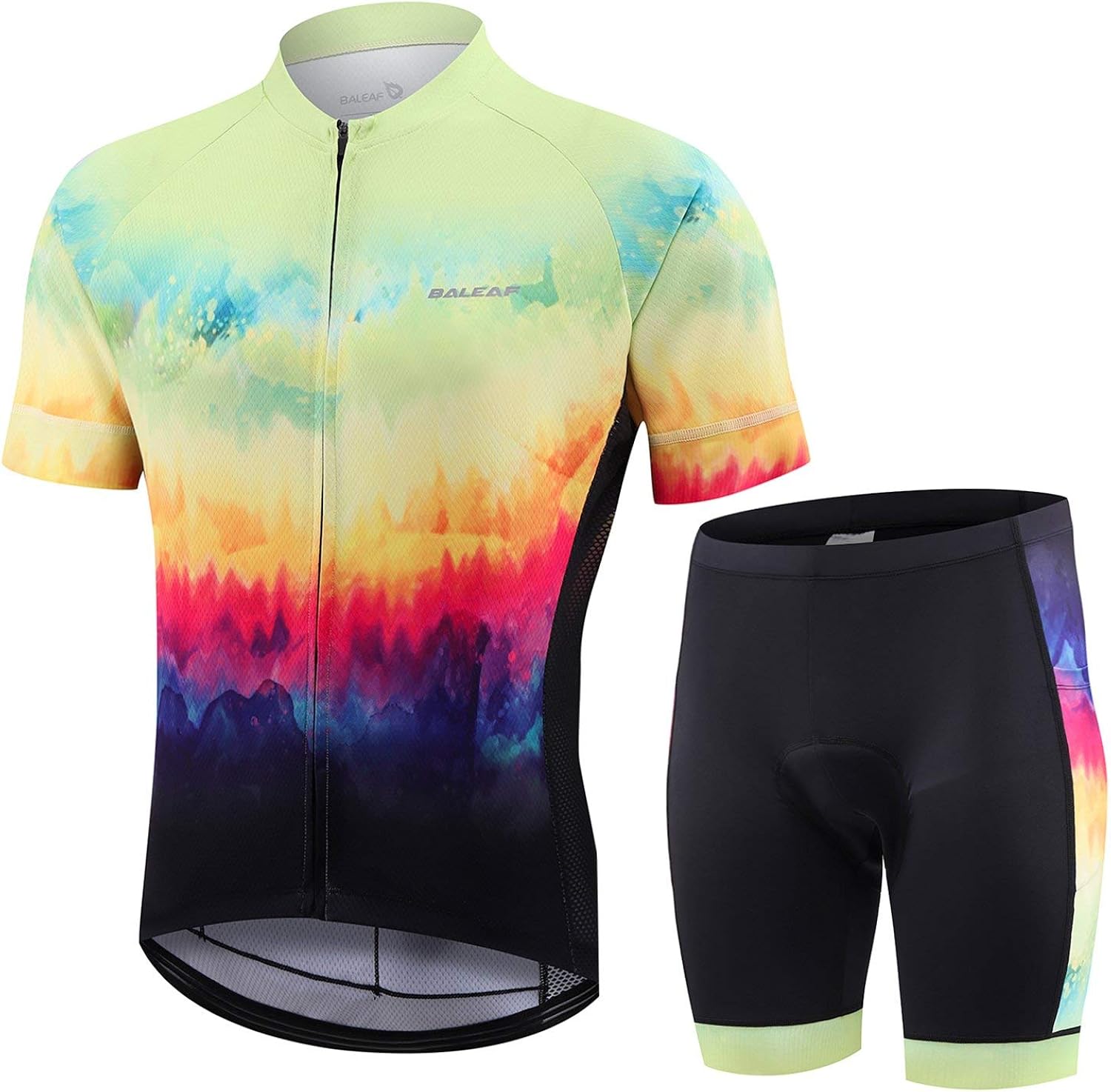 BALEAF Men's Cycling Jersey Set with 4D Gel Padded Shorts Cycling Clothes Shirts Bicycle Short Sleeve Set Road Bike: Clothing