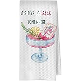ERYBHKRTYH Mahjong Martini Kitchen Towels - Mahjong Gifts Decorative Waffle Dish Towels, Martini Gifts Hand Towel, Cocktail Gift Tea Towel, 16 x 24 Inches