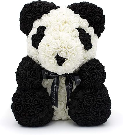 rose teddy bear black