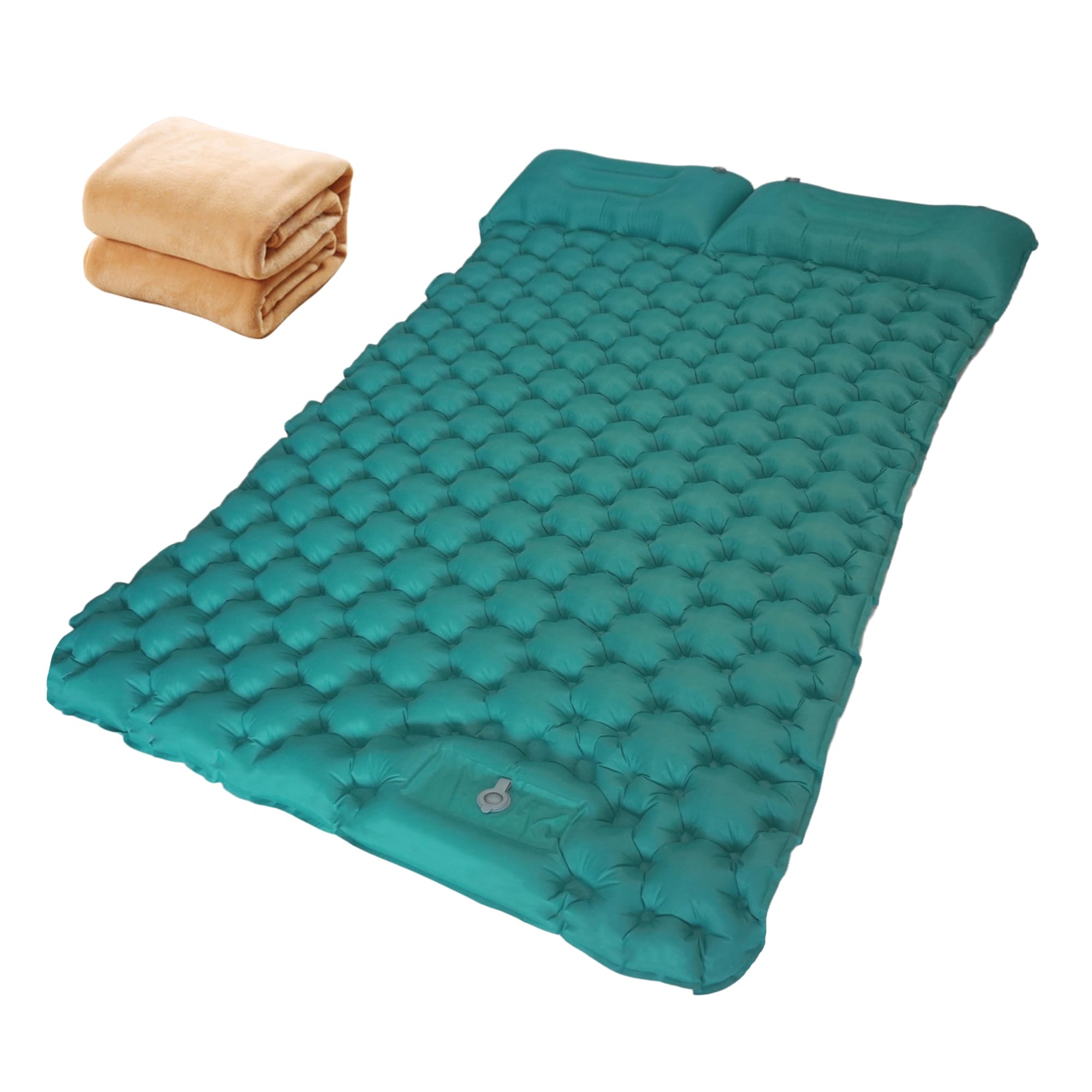 Beneges Air Mattress Double with Built in Pump -Self Inflating Sleeping Mat Camping Bed for Two People (Blue)