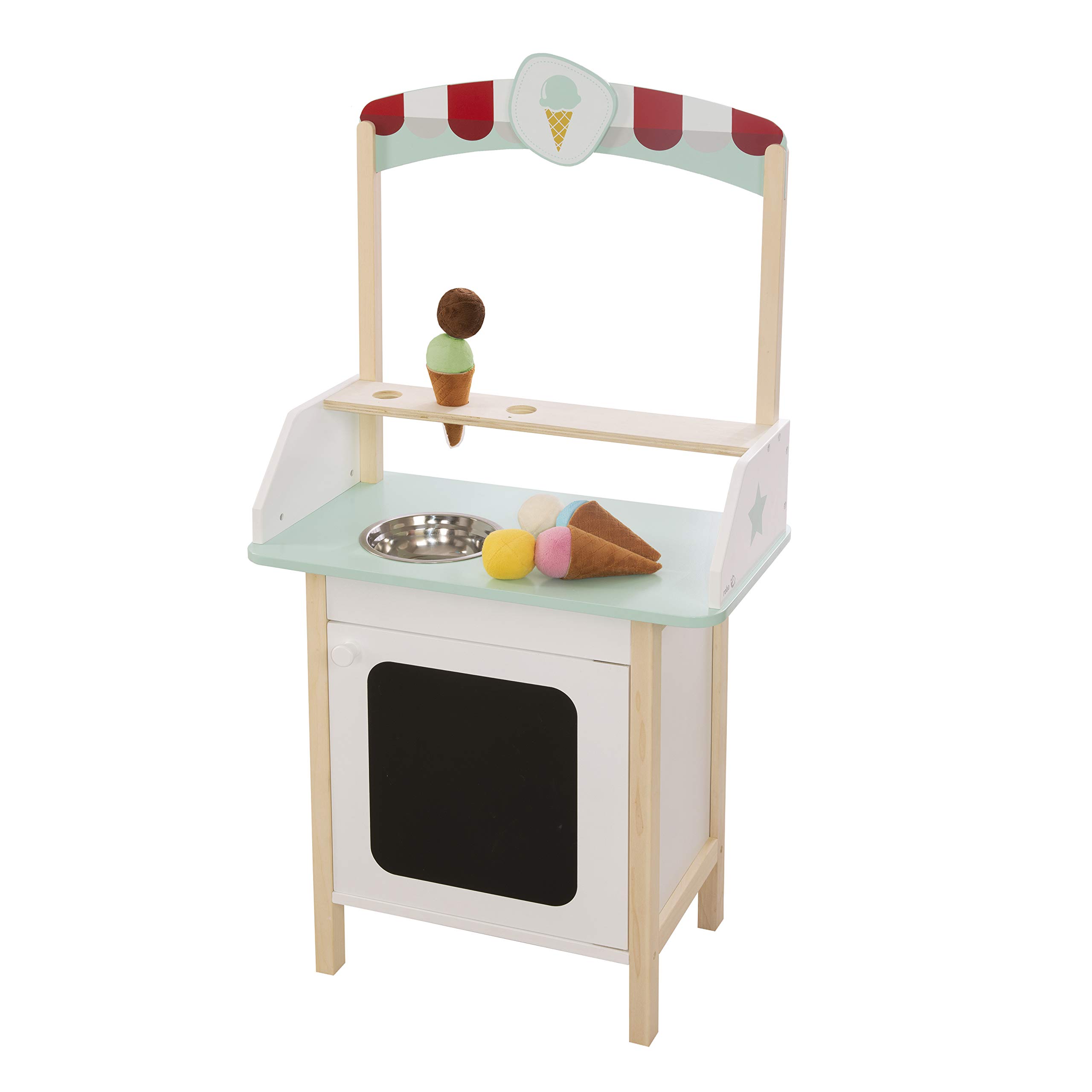 roba Wooden Ice Cream Stand with Accessories, 3 Fabric Ice Cream Wafers, 6 Plush Ice Balls, from 3 Years
