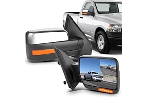ECCPP Pair Set Replacement fit for Ford for F-150 2007-2014 Chrome Towing Mirror Power Heated Puddle Light Turn Signal Side View