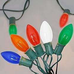 SUNSGNE C9 LED Christmas Lights Outdoor, 25FT
