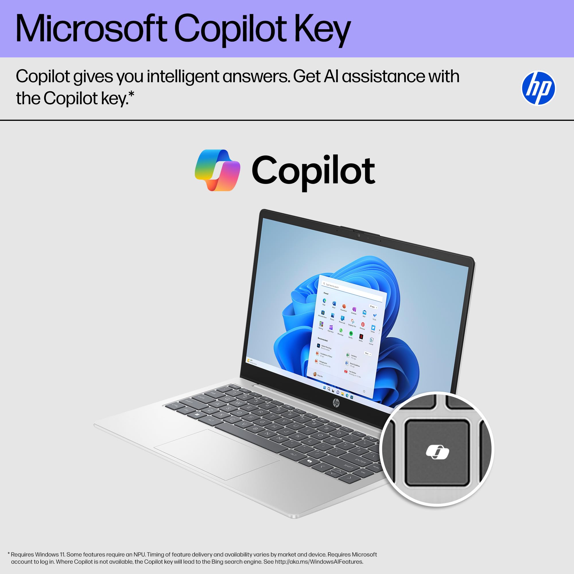 HP 14 inch Laptop, HD Touchscreen Display, AMD Ryzen 5 7520U, 8 GB RAM, 512 GB SSD, AMD Radeon Graphics, Windows 11 Home, Natural Silver, 14-em0499nr