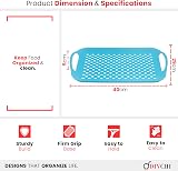DIVCHI 2-Pack Serving Tray Set Non-Slip with Handles 40.5 x 28.5 cm Blue/White view 7