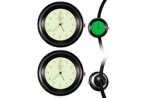 Dansydaisy 2 Pcs Glow in The Dark Stethoscope Watch Nurse Gift Clip on Pocket Watch with Second Hand Appreciation Medical Accessories for Christmas Nursing Students Doctor Clinic (Black)