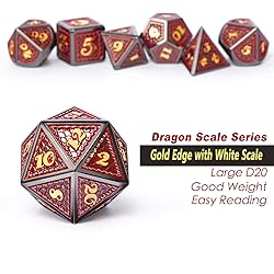 DNDND Metal Dungeons and Dragons Dice Set, 7 PCS
