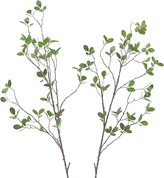 Amazon Com Jarown Artificial Tree Branches With Leaves For Decoration Faux Greenery Stems 2pcs 43 31 Inches Furniture Decor