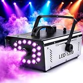 1200W Fog Machine Outdoor Indoor, 18 Lights Halloween Smoke Machine Fog | 6000CFM, 13 Colors &amp; Remote Controls for Party Stage Effect