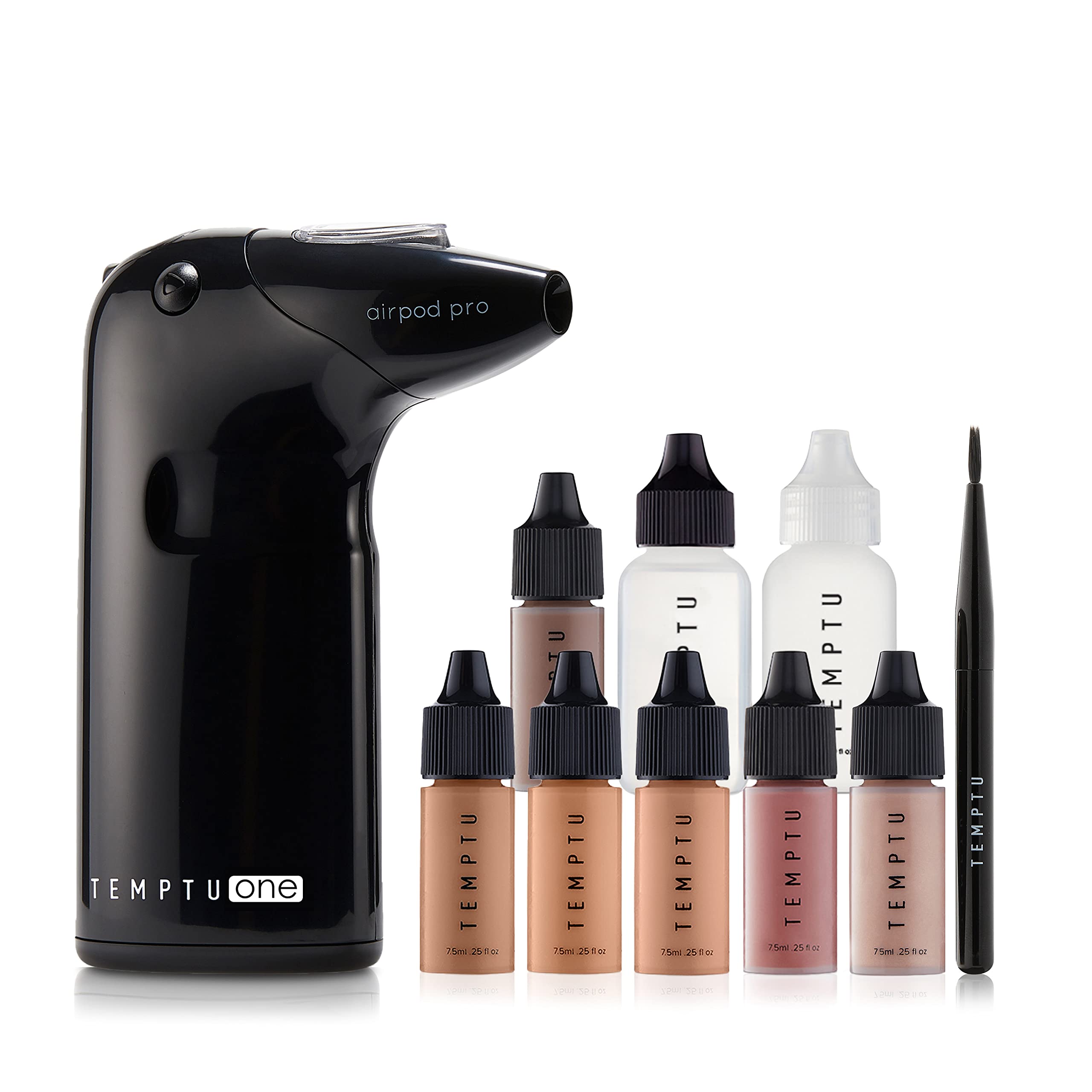 Photo 1 of TEMPTU One Airbrush Make-up Kit for Complexion Perfection with Cordless Compressor, Medium: 11-Piece Set, Portable Air Brush Machine, 3 Shades of Foundation, Blush, Bronzer, Instant Concealer