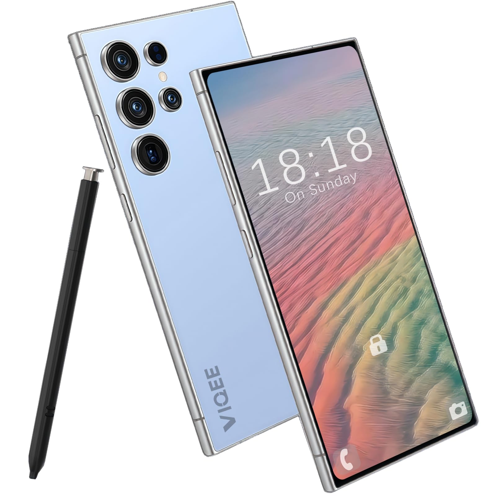 viqee 5G Android 14 Smartphone Handy Ohne Vertrag, 8+256GB Dual SIM 6.8