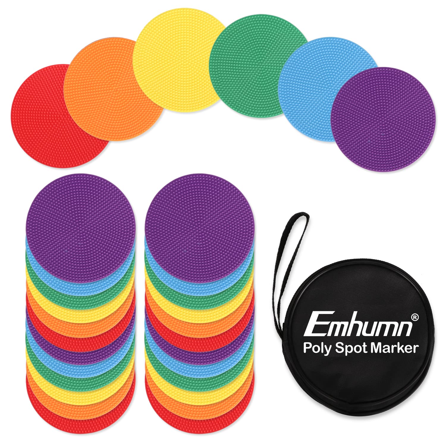 Photo 1 of Emhumn 4inch & 9inch Poly Spot Markers for Agility Dot for Gym/PE Training, Dance, 6/12/24 Pcs Round Multiple Color & Size Rubber Non-Slip Spot Marker for Games, Floor Dots and Sport Activities
