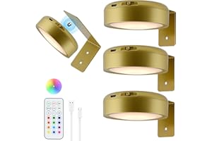 3 Packs Picture Lights for Wall - Rechargeable Battery Magnetic Painting Light with Remote Dimmable Timer, Wireless Picture F