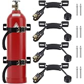 Otoolling 4 Pieces Propane Tank Wall Mount, Steel Bracket Ratchet Strap | For Nitrogen Oxygen CO2 Tanks, Wall-mounted Saves Space, Includes Mounting Screws, Steel Construction, Secures Gas Cylinders
