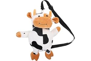 VALICLUD Stuffed Animal Purse Cow Cross Body Bag Plush Shoulder Purse Cow Coin Handbags for Women Girls
