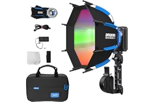 Amaran Ray 120c Full Color RGB Video Light,120W Compact Bowens Mount COB LED Light with Octa Dome 30 Softbox,CCT 1,800K-20,00