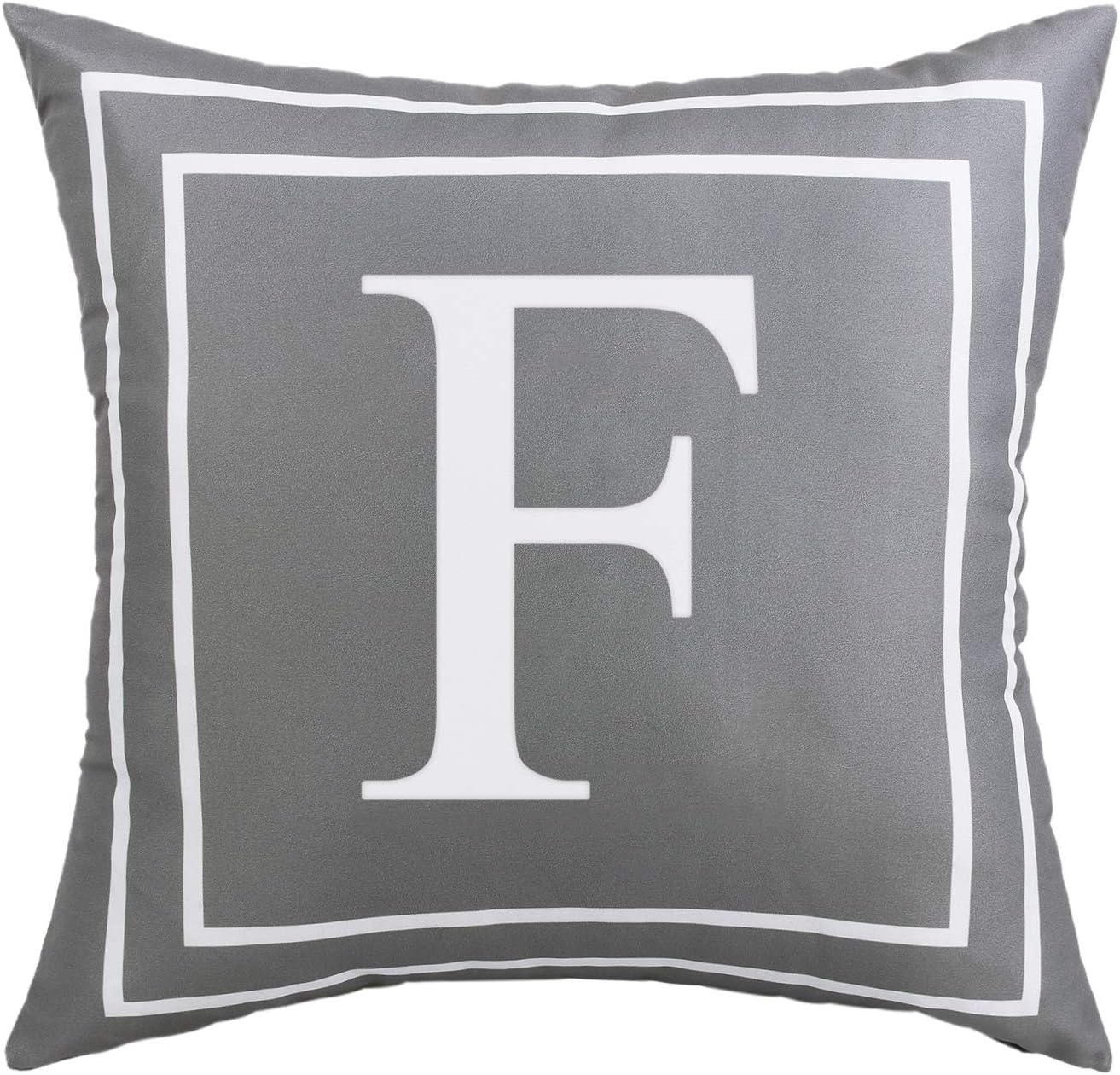 Fascidorm Gray Pillow Cover English Alphabet F Throw Pillow Case Modern Cushion Cover Square Pillowcase Decoration for Sofa Bed Chair Car 18 x 18 Inch