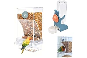Lqucwepp 2PCS No Mess Bird Feeder Water Dispenser,Bird Water Dispenser,Automatic Parrot Feeder Cage Accessories,Parakeet Seed