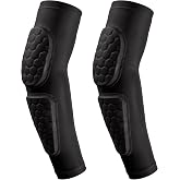 GUOZI Padded Arm Sleeves 2 Pack Elbow Forearm Pads for Football Volleyball | Honeycomb Crashproof Padding With Compression Fit Provides Impact Protection For Youth Adult Basketball Baseball Soccer et.