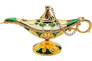 Hsiwto Aladdin Magic Genie Lamps - Classic Vintage Magic Genie Light Costume Lamp for Home Wedding Table Decoration, Small Size, Green