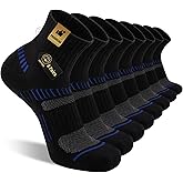 COOPLUS 8 Pairs Men's Athletic Ankle Socks Running Cushioned Cotton Quarter Sports Socks