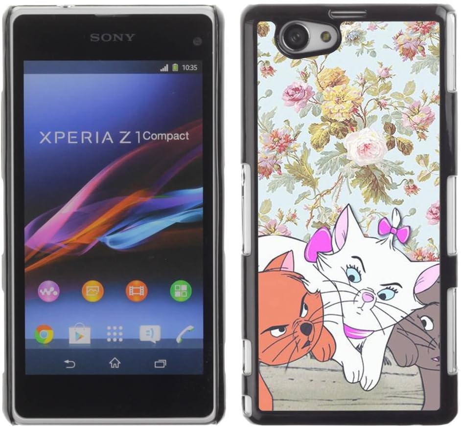 Hard Protector Case Cover Slim Back Shell For Sony Xperia Z1 Compact D5503 Wallpaper Cartoon Cat Strong Amazon Co Uk Electronics