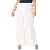Alex Evenings Womens Wide Leg Chiffon Dress Pant for Mother of The Bride, Elegant Formal Pant (Plus Size)