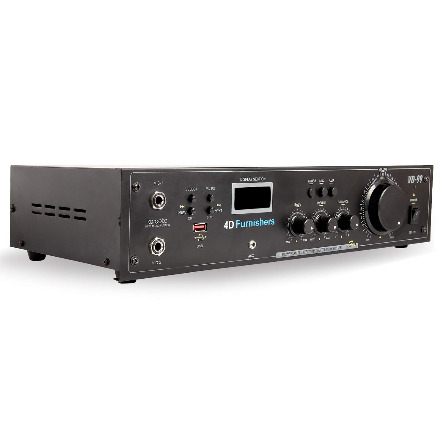 4d furnishers stereo amplifier for 4 speakers with bluetooth