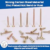 AMLOOPH Wood Screws Assortment 390pcs Mixed Self Tapping Countersunk Zinc Plated view 4
