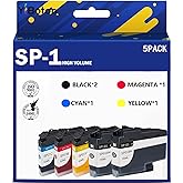 YiBoton SP-1 SP1 SP01 Sublimation Ink Cartridges (5-Pack) SP01BKS SP01CS SP01MS SP01YS Ink Compatible with Brother Sublimation SP-1 Printers,110ML