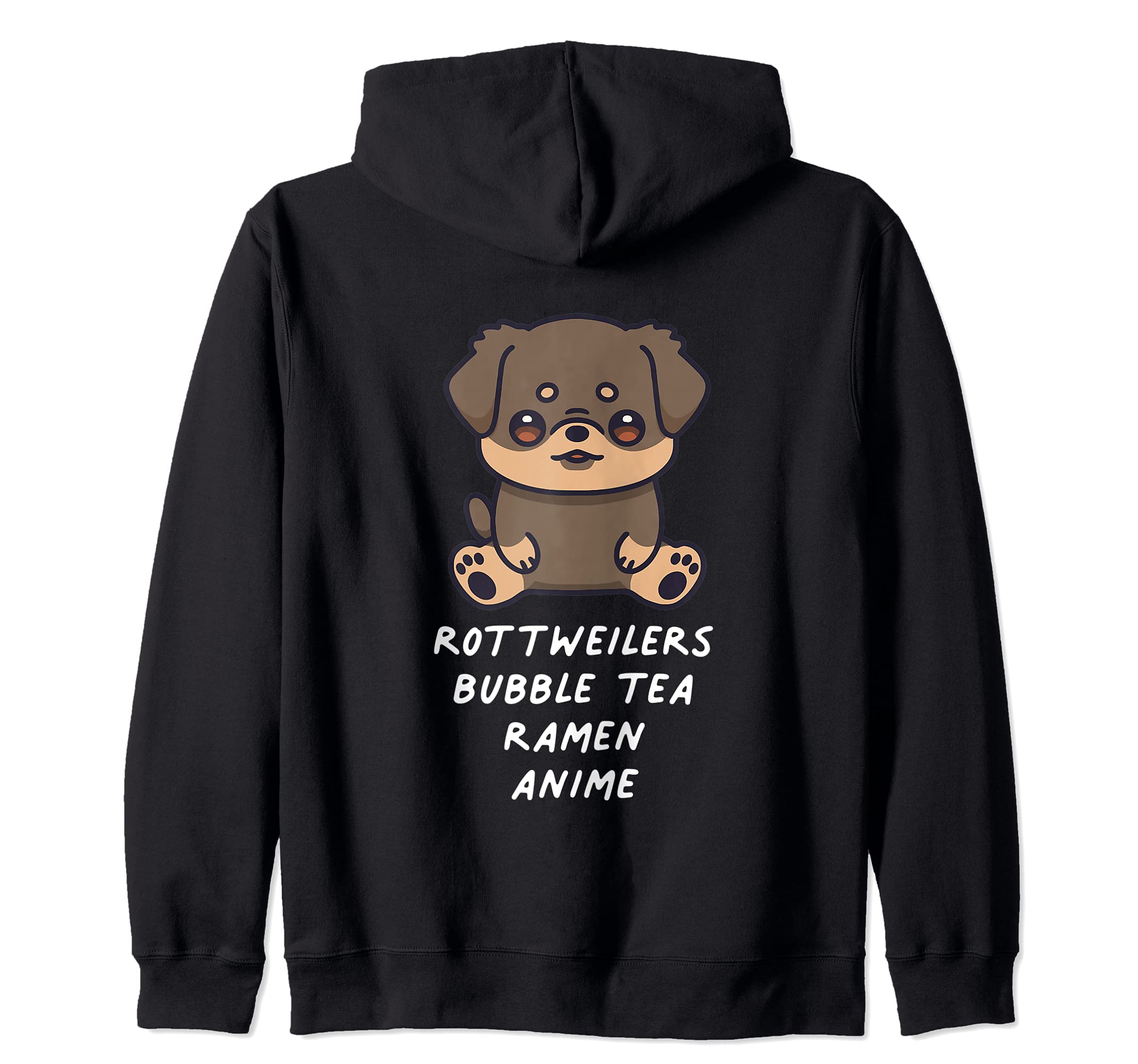 Rottweilers Bubble Tea Ramen Anime Kawaii Dog Lover Japan Zip Hoodie