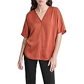DKNY Women's Sportswear Tops, Red, Large