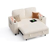 LINSY HOME Pull Out Sofa Without Armrests (Beige)
