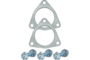 SHINTONES 2 PCS 3 inch 3-Bolt Exhaust Flange Gasket Turbo/Manifold/Header Down/Dump Pipe Flange, High Temperature Graphite for Headers, Catback, Axleback, MLSG High Temp Exhaust Gasket